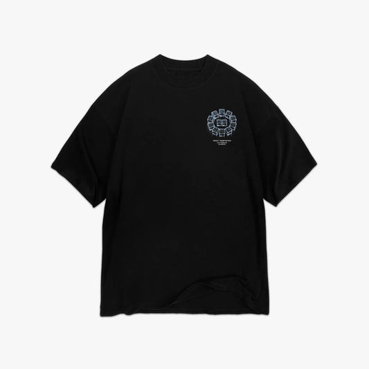 Frost Temptation Oversized Black Graphic Tee - Front - Sixteenine
